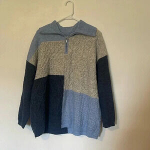 Westbound color block quarter zip wool sweater
